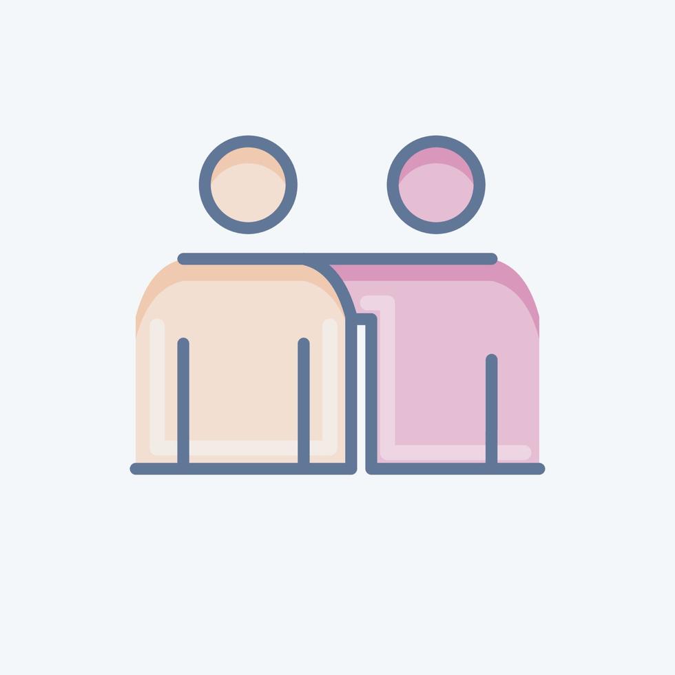 Icon Mentoring. related to Volunteering symbol. doodle style. Help and support. friendship vector