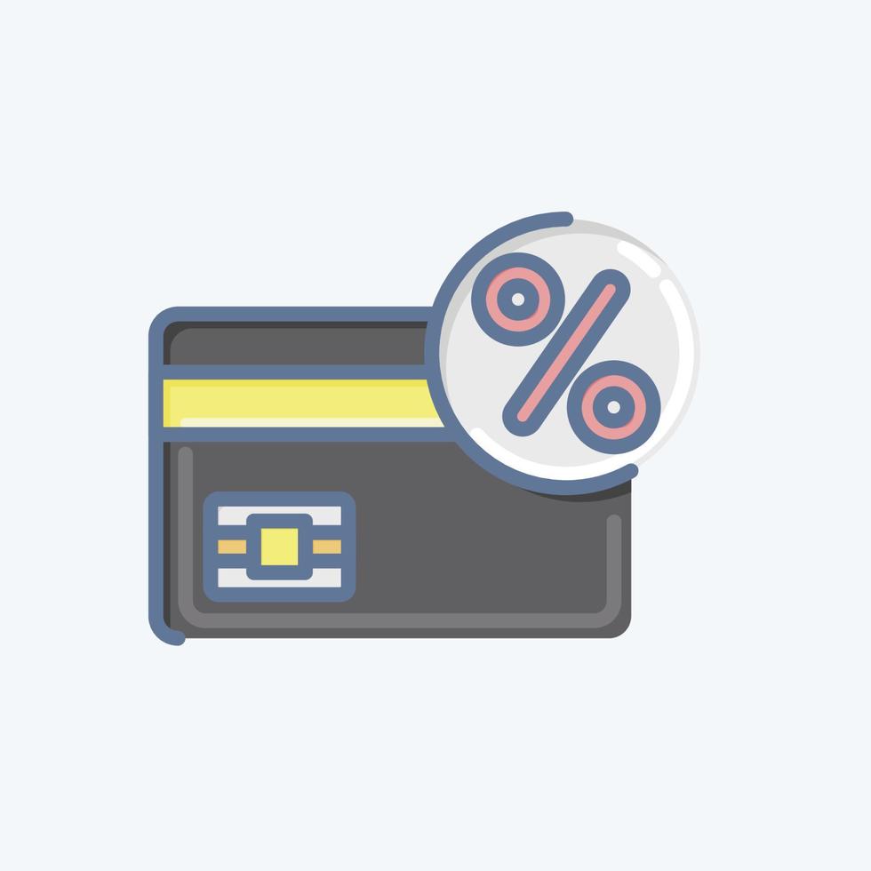 Icon Discount Card. related to Online Store symbol. doodle style. simple illustration. shop vector