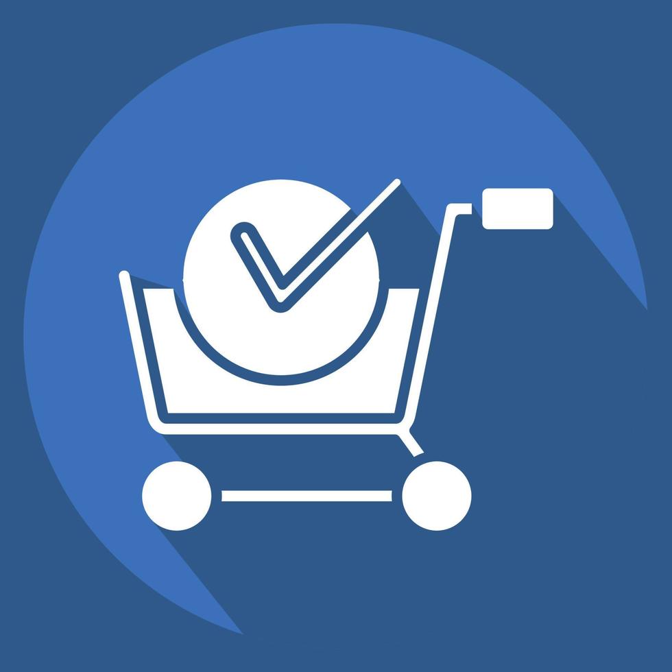 Icon Purchase Shop. related to Online Store symbol. long shadow style. simple illustration. shop vector