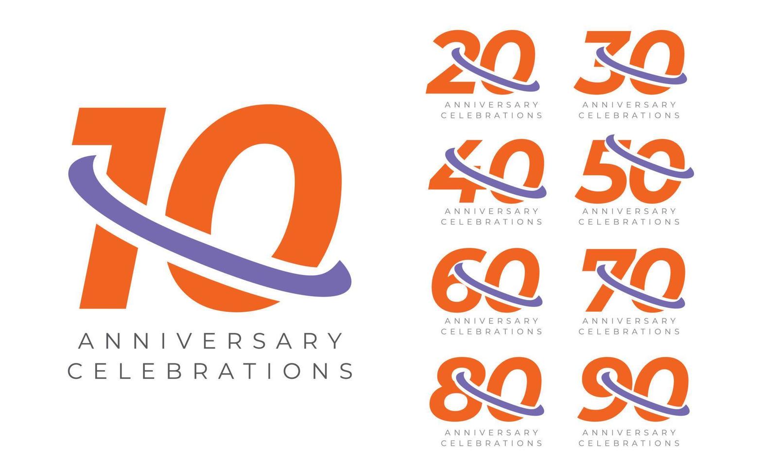 Anniversary celebrations logo design template vector