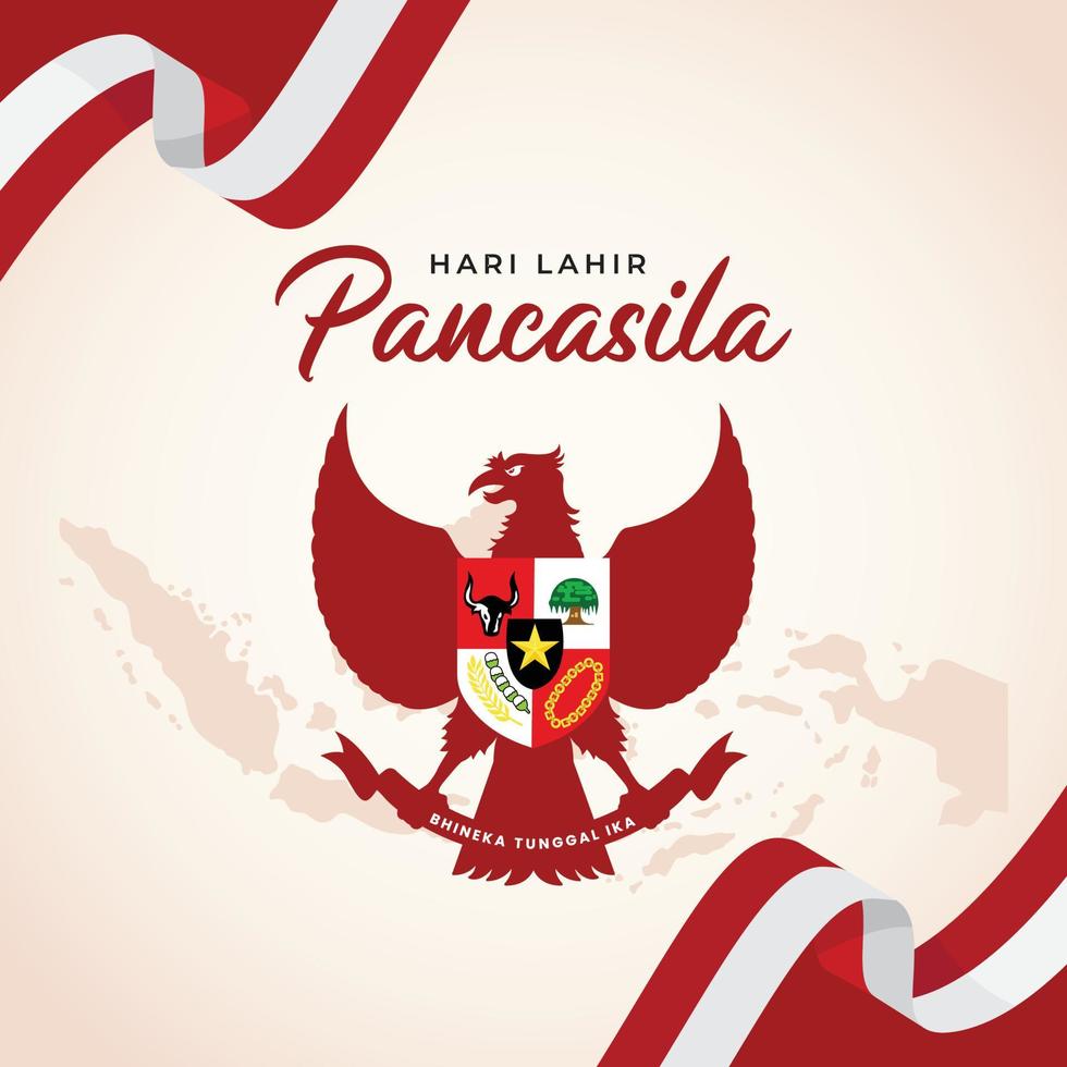 Hapyy birthday Pancasila day design template vector