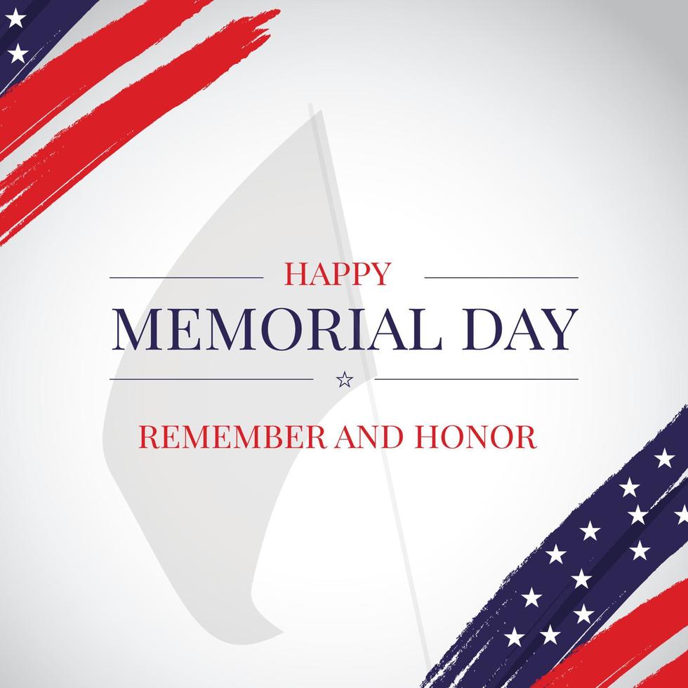 Happy memorial day design template vector