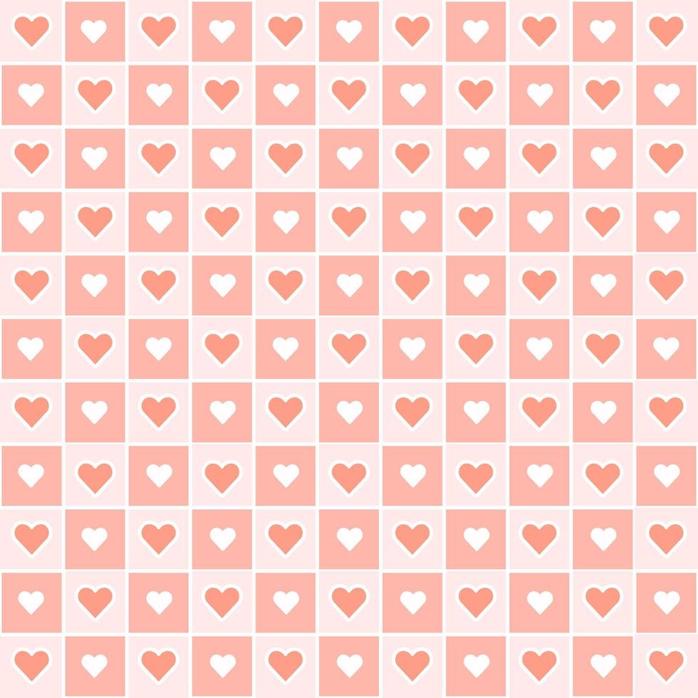 Valentine's day candy hearts and pink red white tartan plaid vector patterns. Heart check design seamless pattern. illustration vector 10 eps.