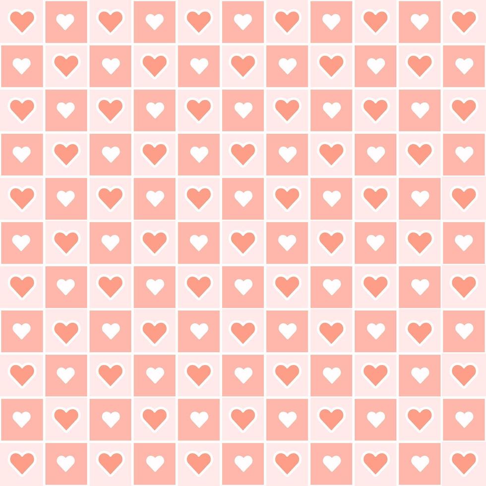 Valentine's day candy hearts and pink red white tartan plaid vector patterns. Heart check design seamless pattern. illustration vector 10 eps.