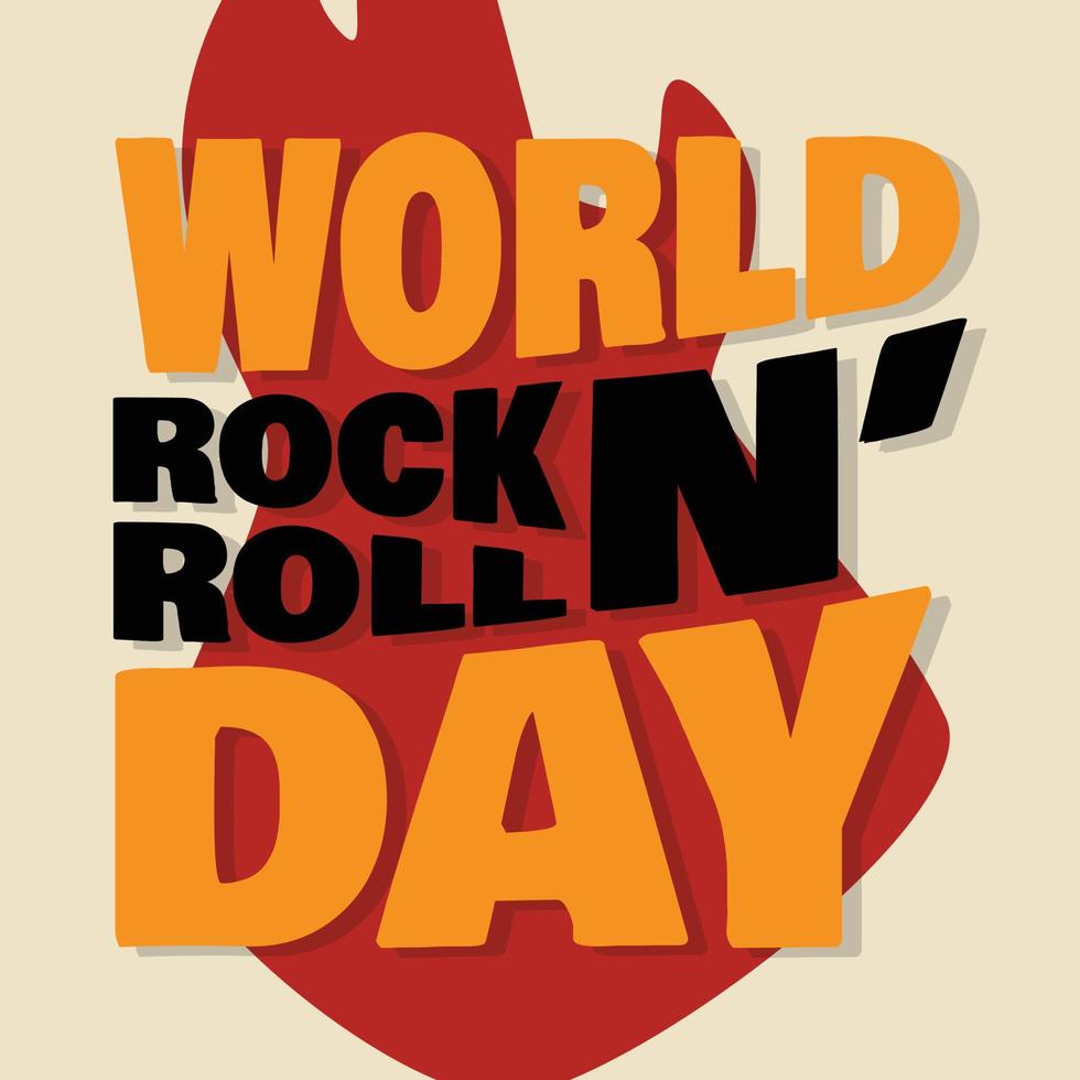 emblema de la carta del día mundial del rock and roll vector