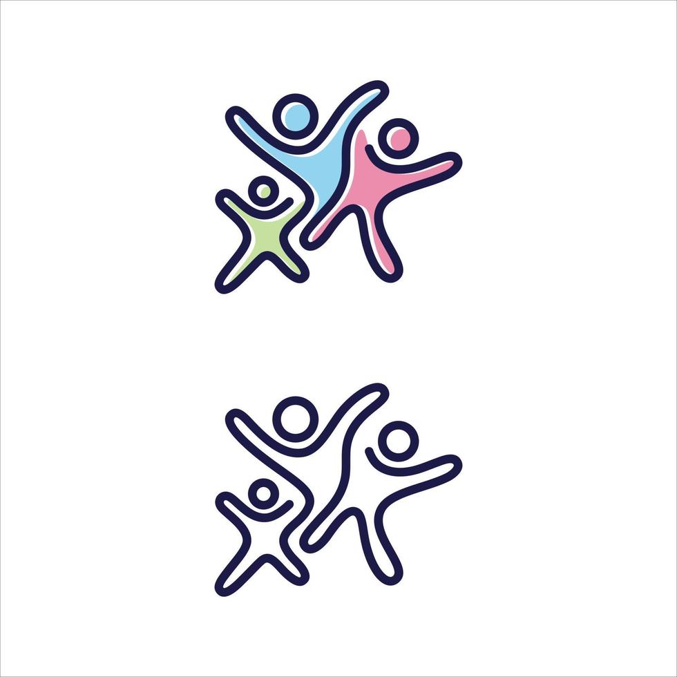 Vector abstract three people icon symbol