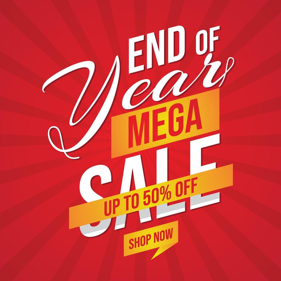 Set of New Year Mega Sale banner for advertising vector
