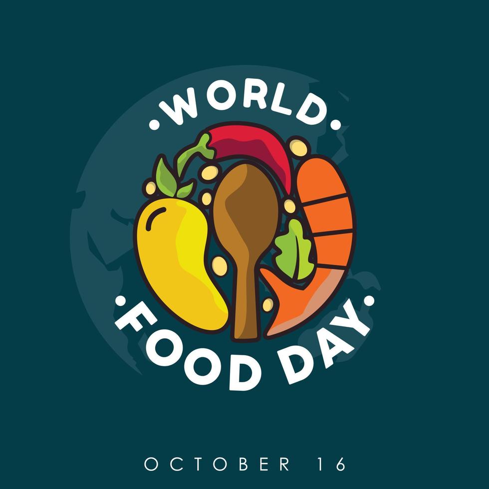 World Food Day Banner vector illustration various food