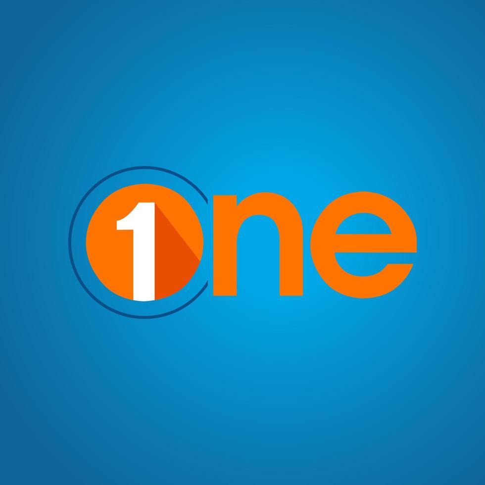 Creative design letter ONE with number 1 vector