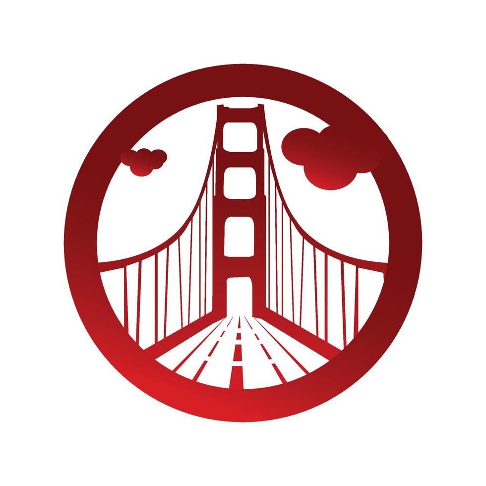 Red bridge symbol vector illustration design