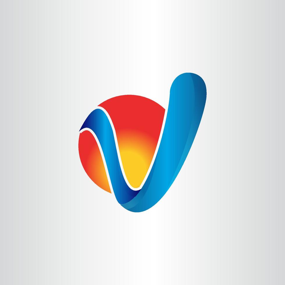 Creative letter V modern alphabet symbol vector