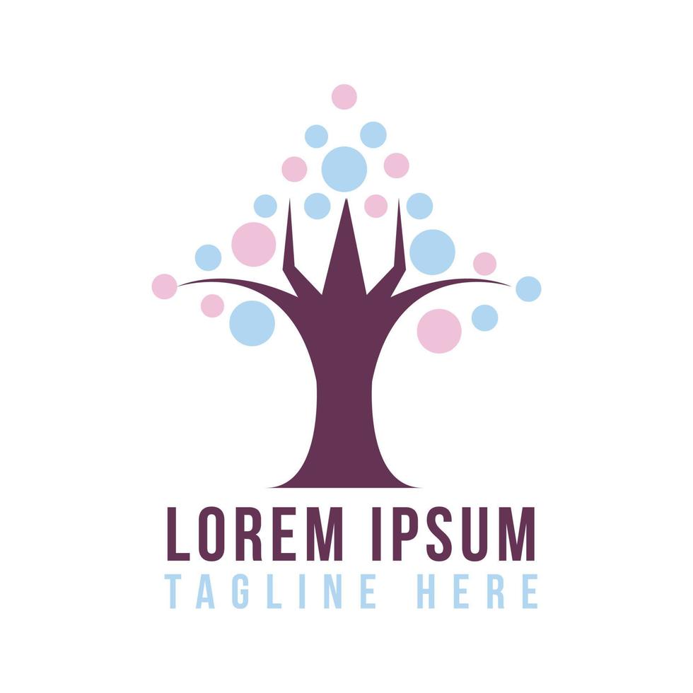 Colorful tree dot symbol icon vector