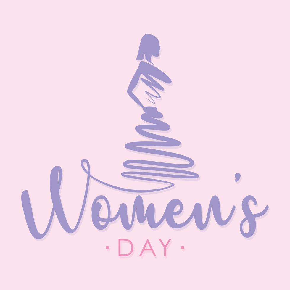 Design women with dress abstract style for Womens Day vector