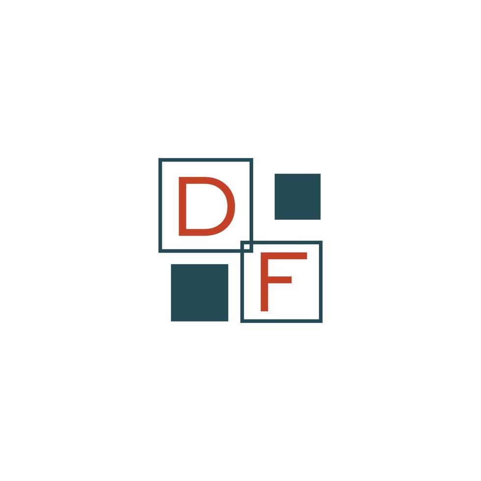 diseño de logotipo de letra df df vector