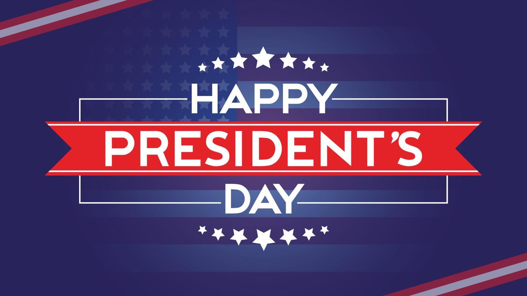 happy presidents day typography with american flag decoration vector