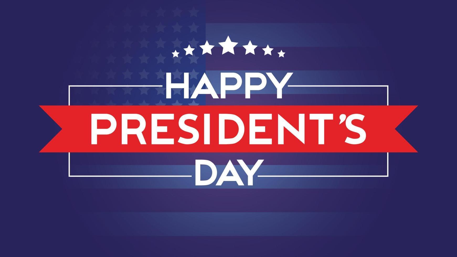 happy presidents day typography with american flag decoration vector