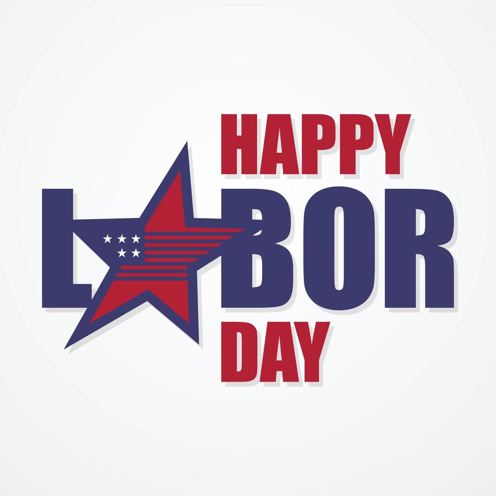 Happy Labor Day letter for element design with US flag on the star vector