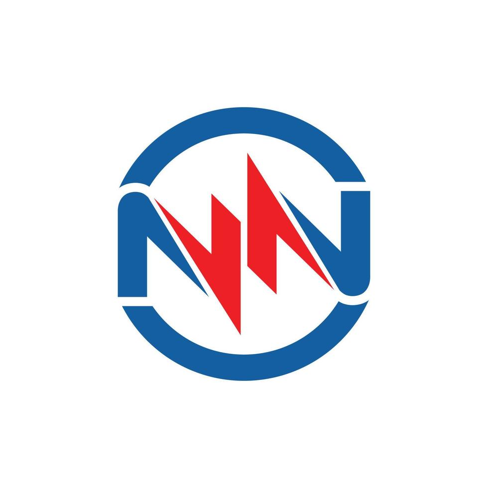 letra nn logotipo de tecnología de forma moderna vector
