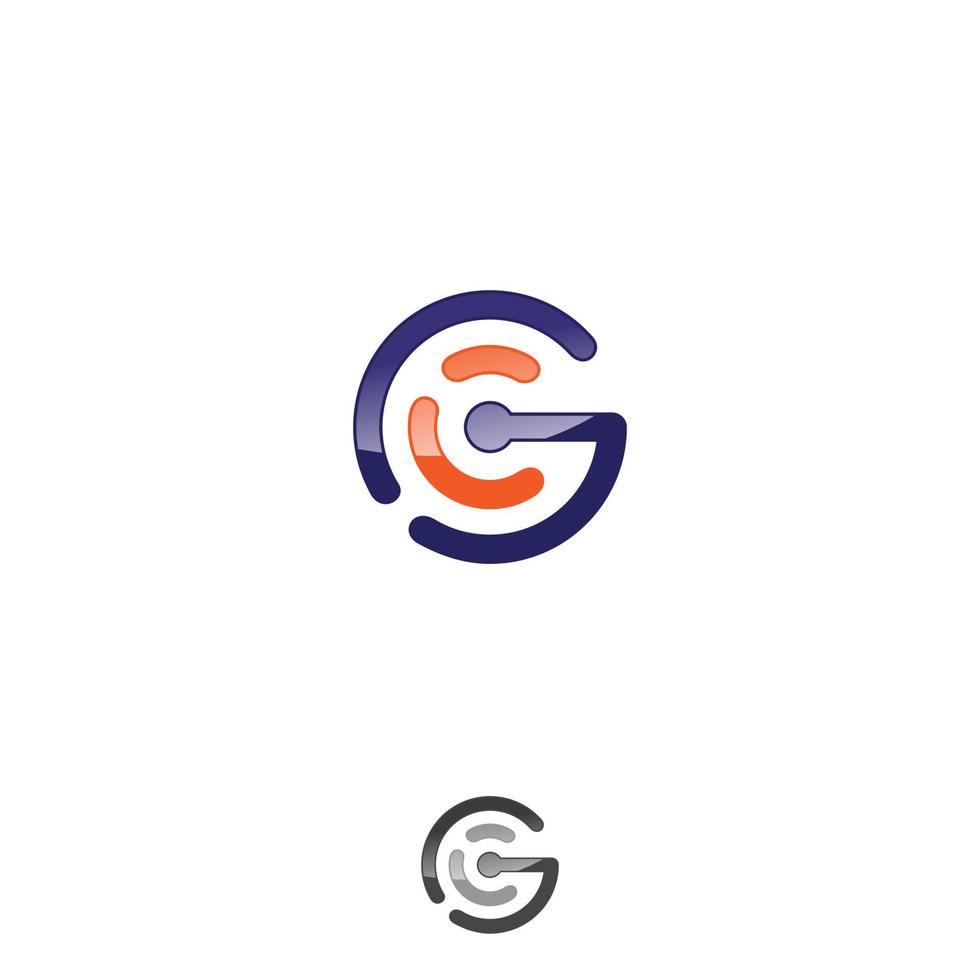 Letter GC CG G C Initial alphabet modern simple logo vector