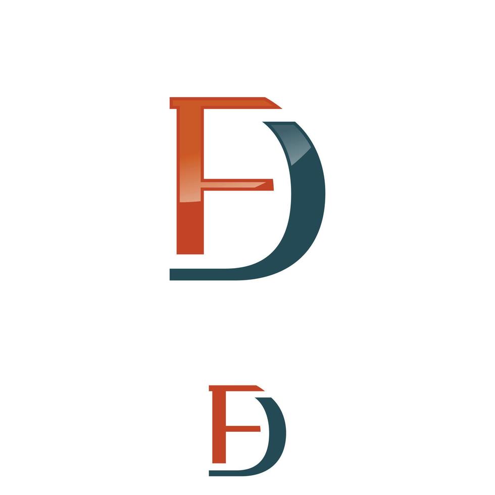 FD F D Letter logo design vector