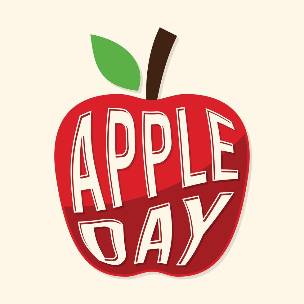 Apple day typography letter creative design template vector