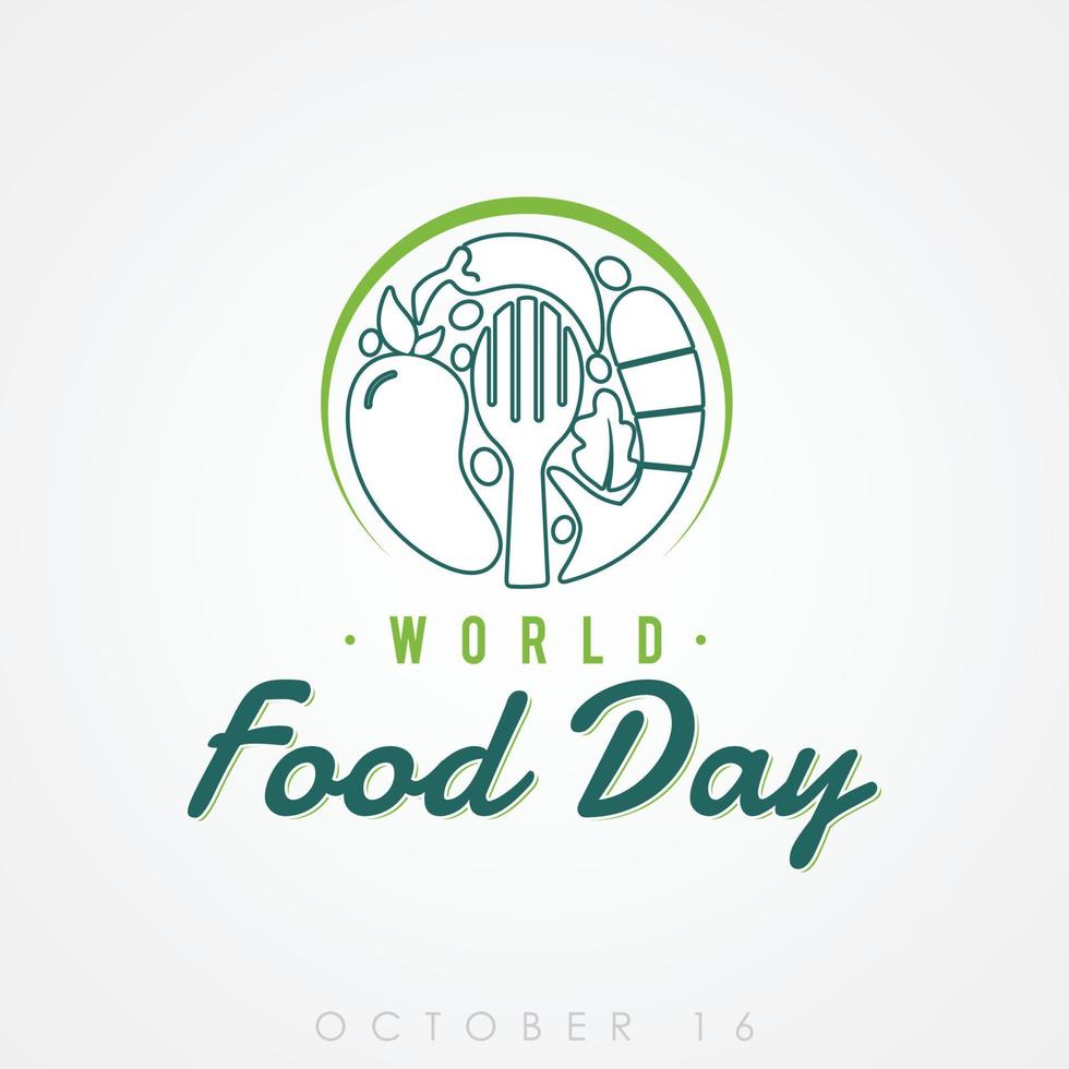 World Food Day Banner vector illustration outline style