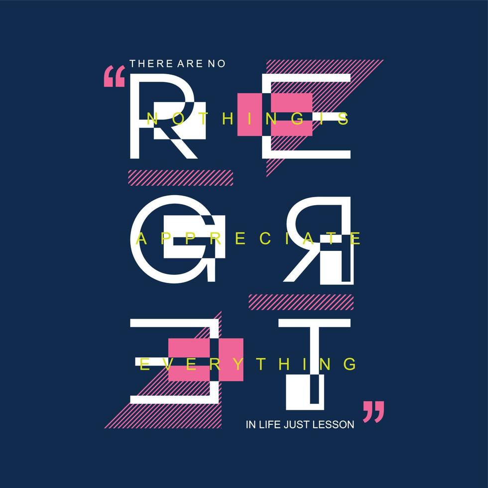 arrepentimiento letras tipografía gráfica abstracta vector camiseta