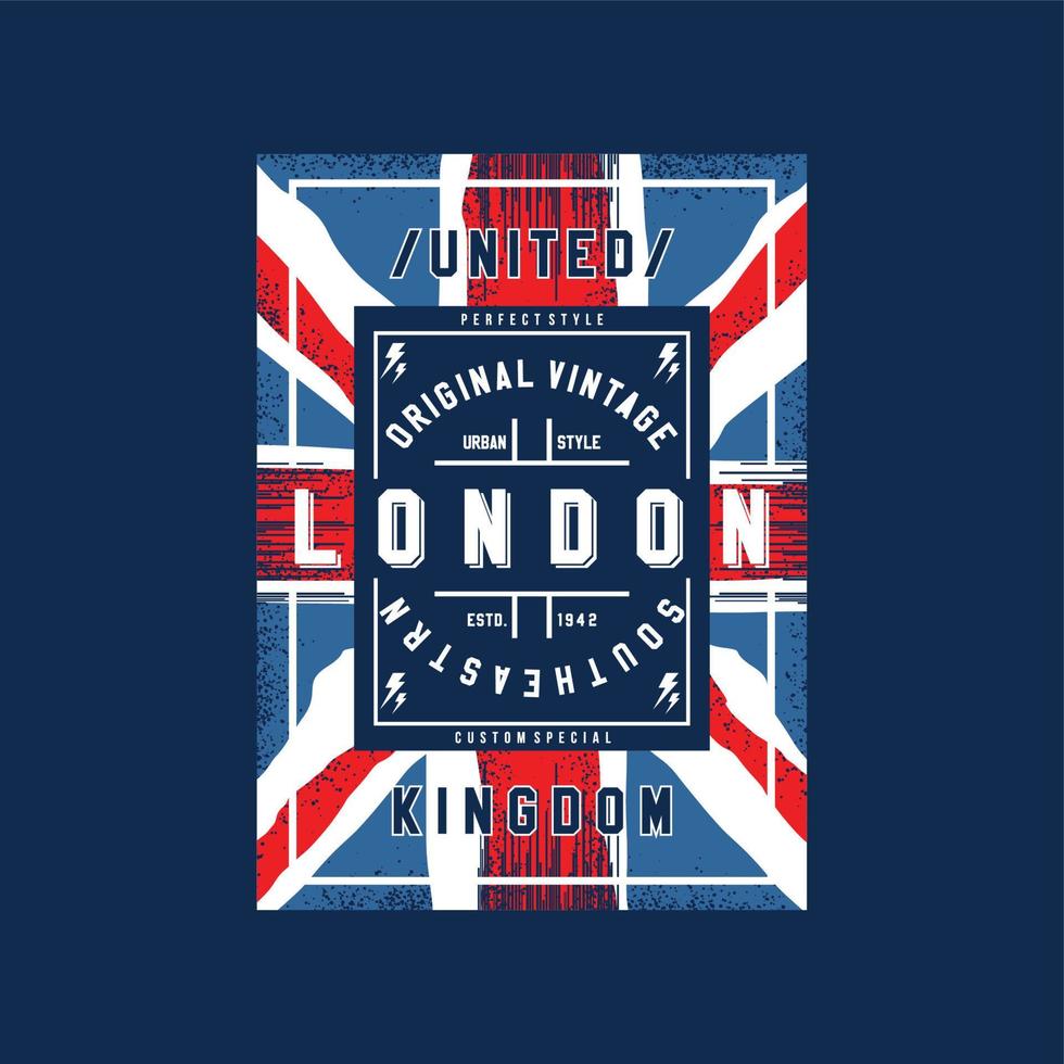 london united kingdom lettering with abstract flag  graphic vector print