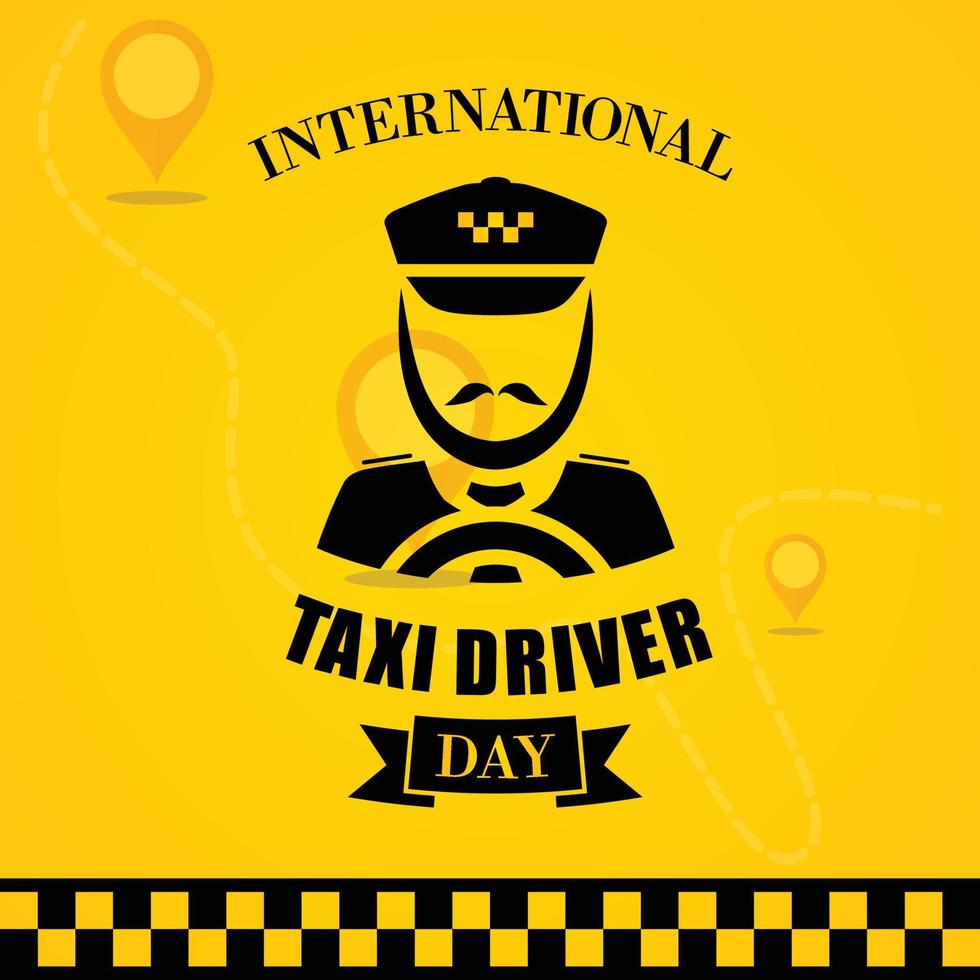 diseño de plantilla del día internacional del taxista con icono de conductor vector