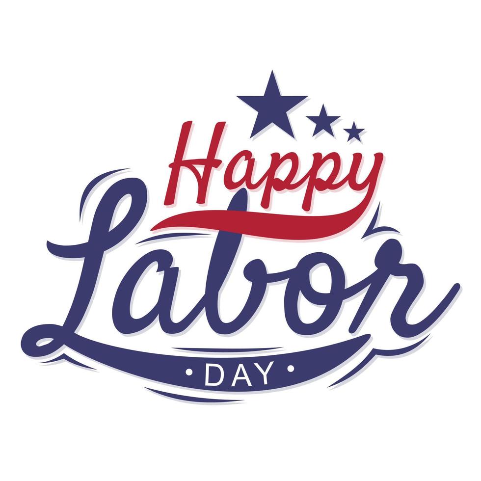 Happy Labor Day letter for element design with stars vector