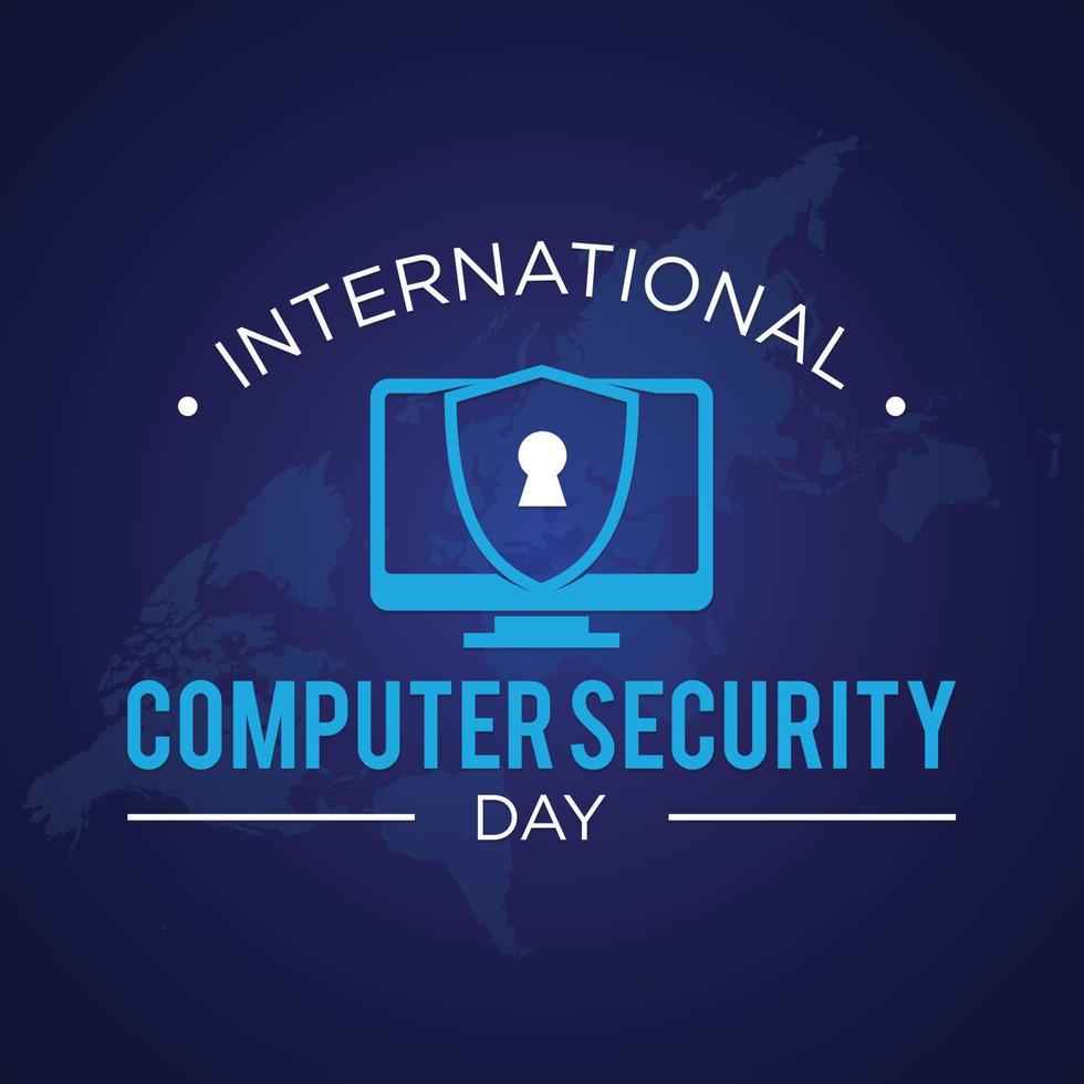 Computer Security Day letter emblem vector