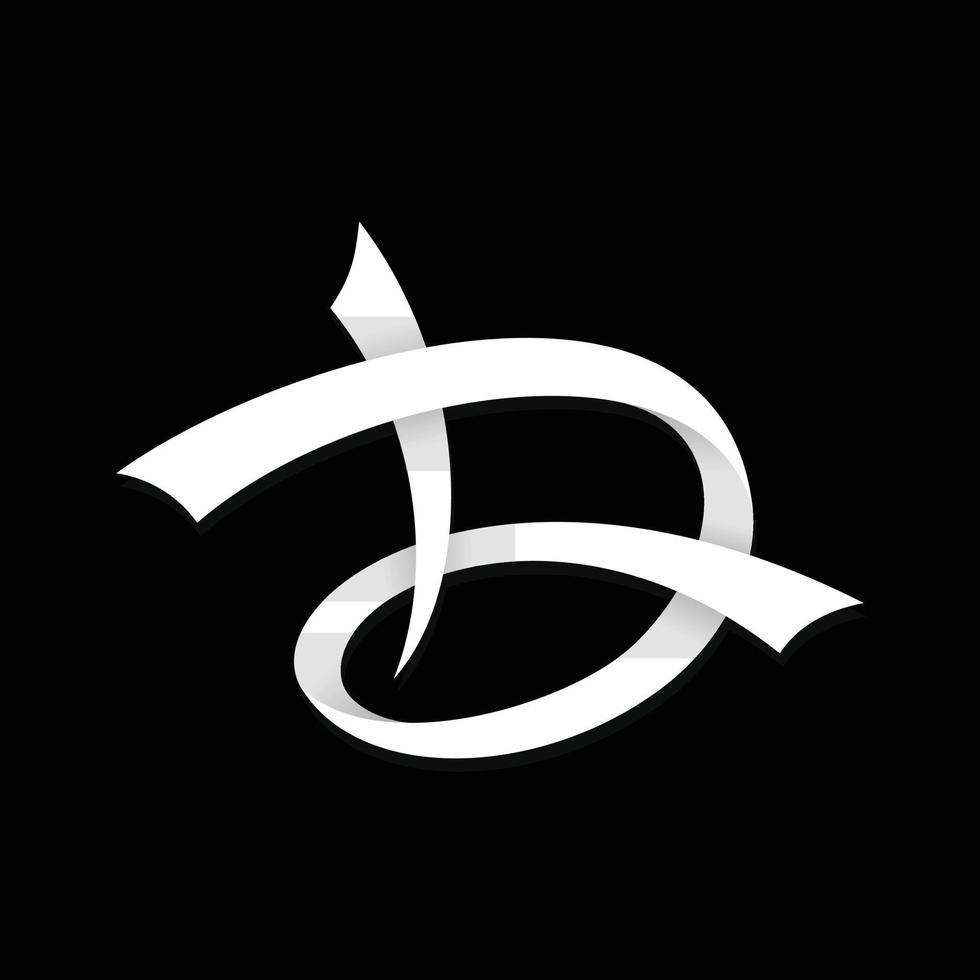 Typography letter D symbol design vector