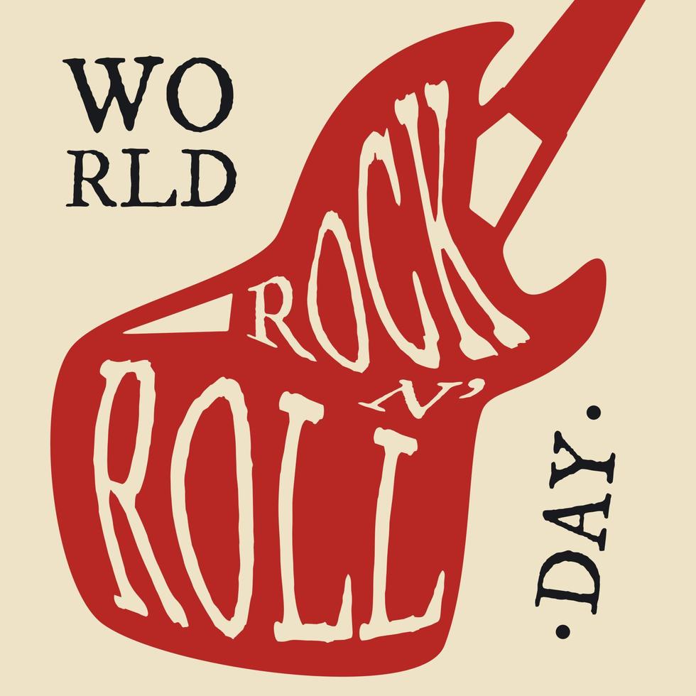 Typography letter World Rock N Roll Day for element design vector
