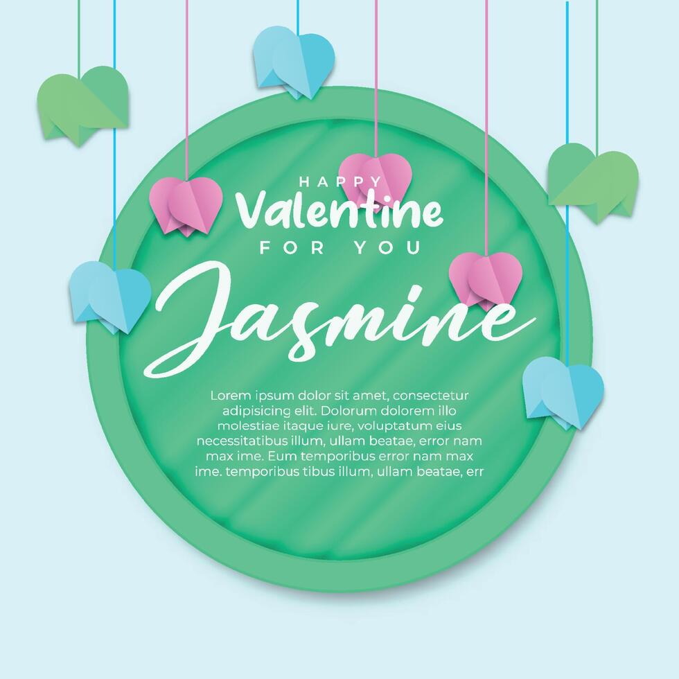 Social Media Post Valentin Day greeting cards for you with heart and podium ornaments vector