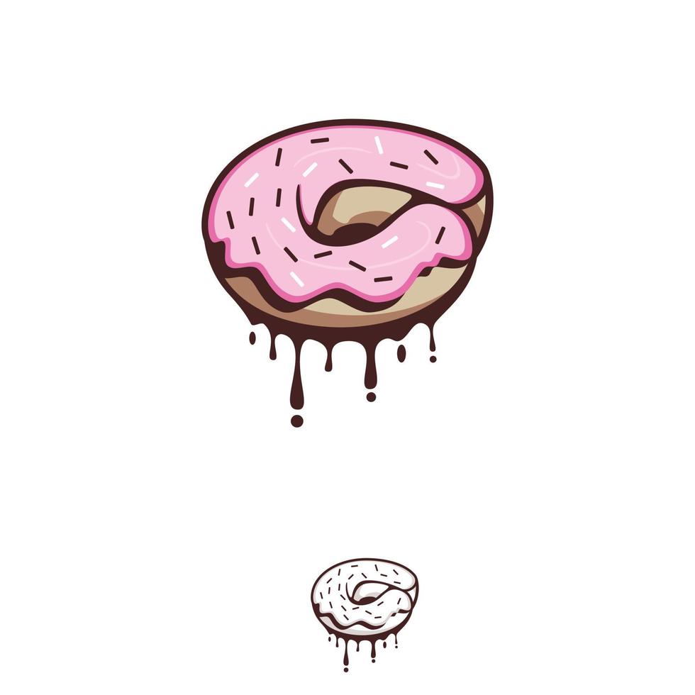 el mejor y delicioso símbolo abstracto de la tienda de donuts de la letra c vector