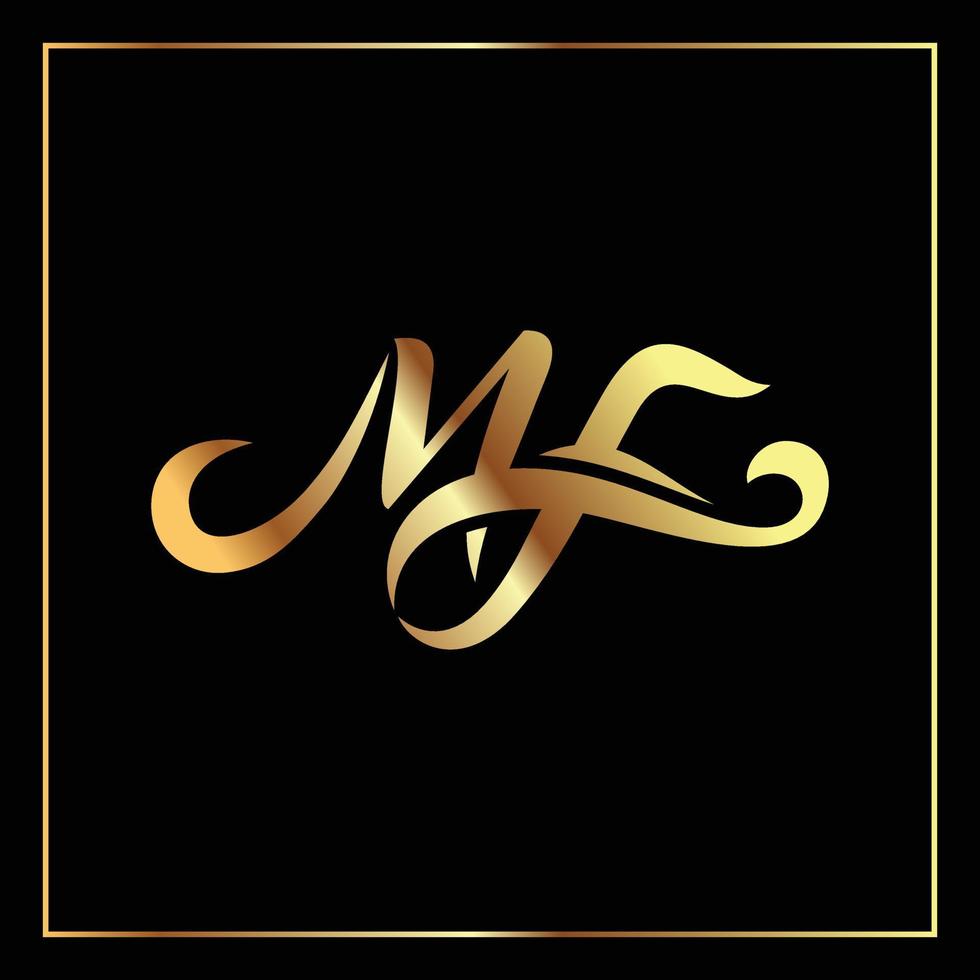 MF Initial letter handwriting and signature logo vector