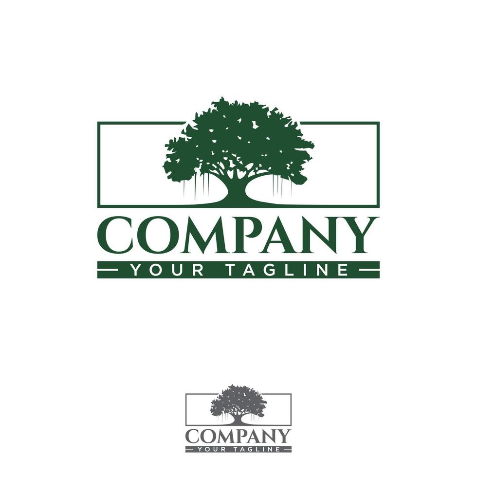 Oak tree silhouette for element design and business symbol vector