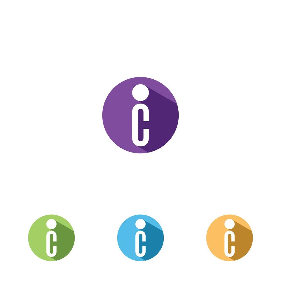 Simple letter iC logo design template vector
