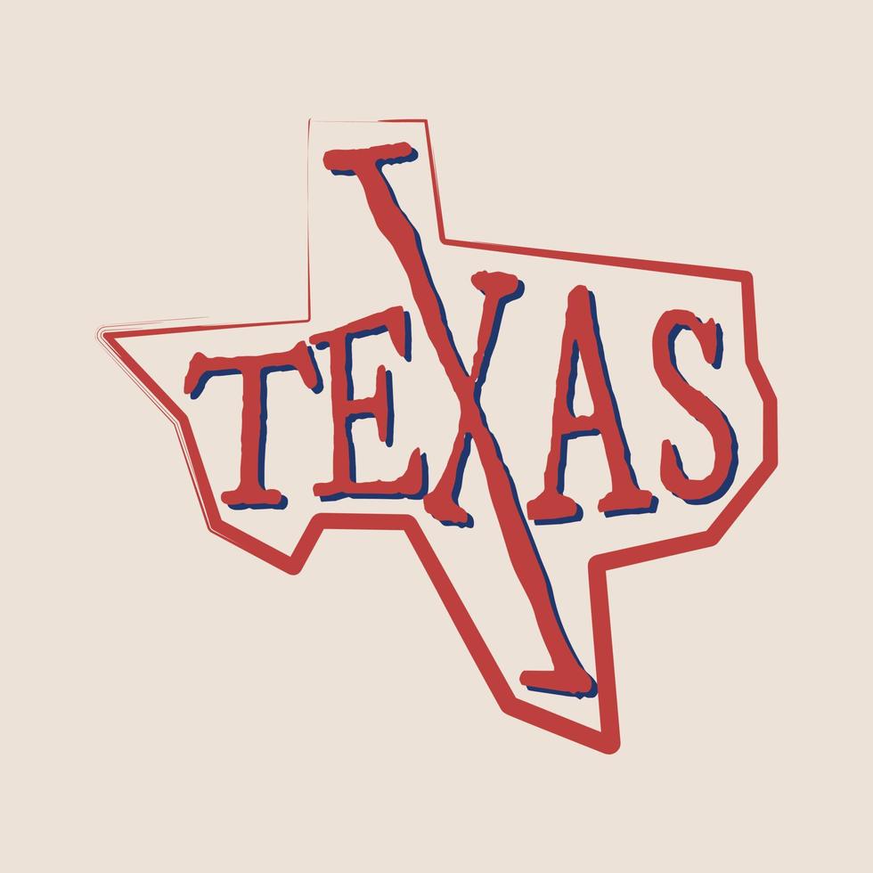 Stamp Texas letter with map for element design vector