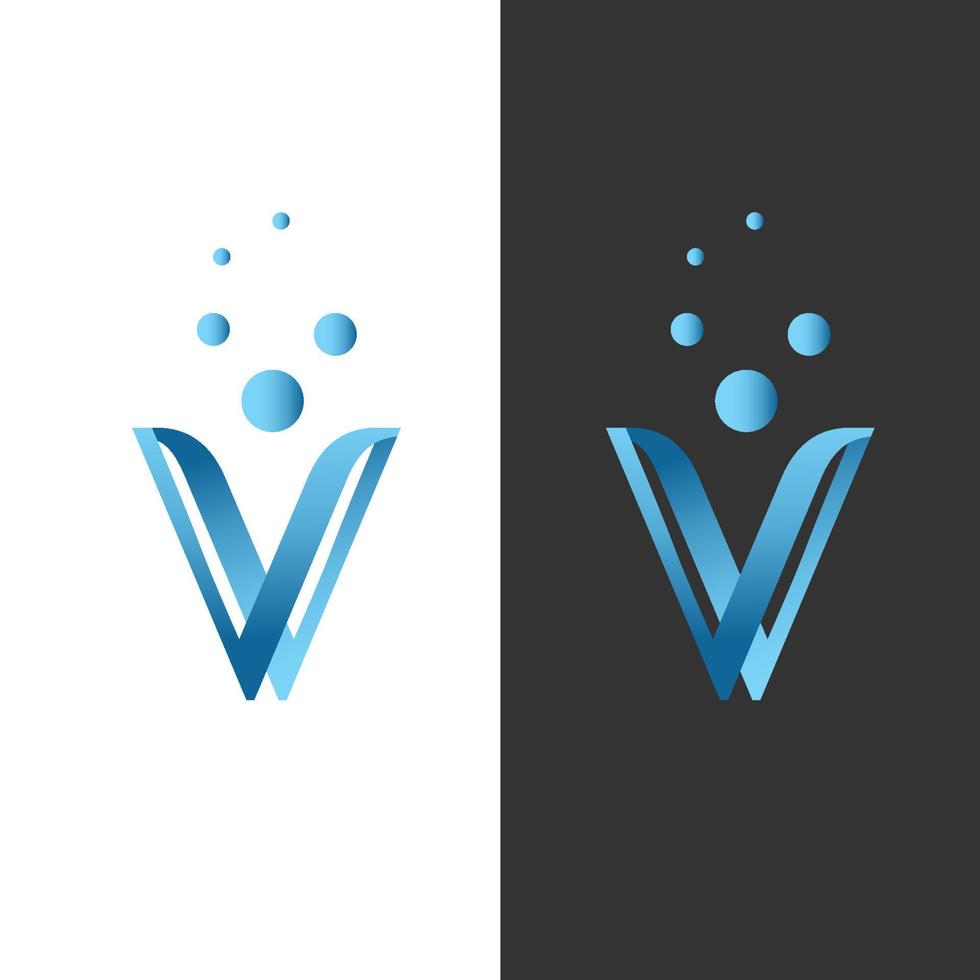 Creative letter V modern alphabet symbol vector