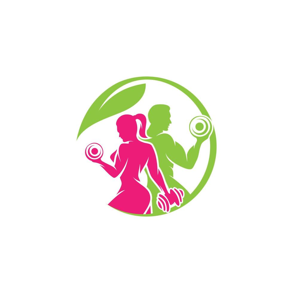 Healthy Life fitness Gym logo design template vector