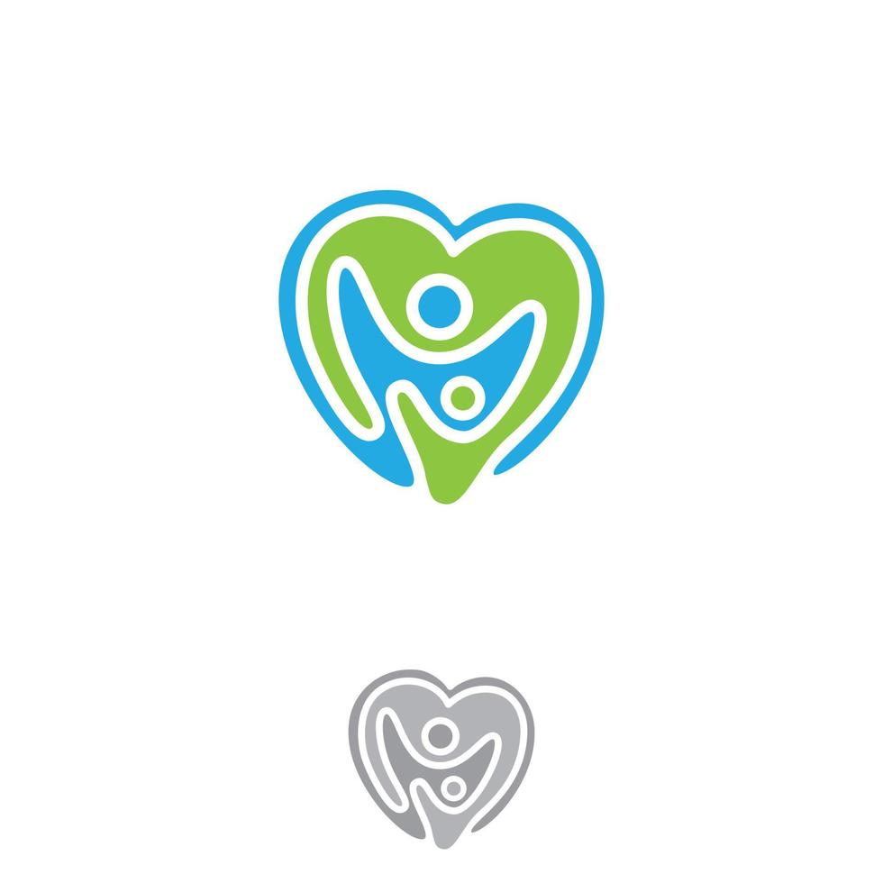 Vector abstract love with two people icon symbol