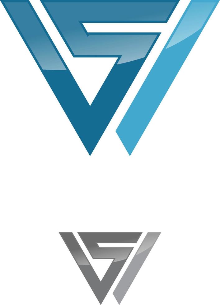 Abstract letter SW symbol design with creative modern trendy vector