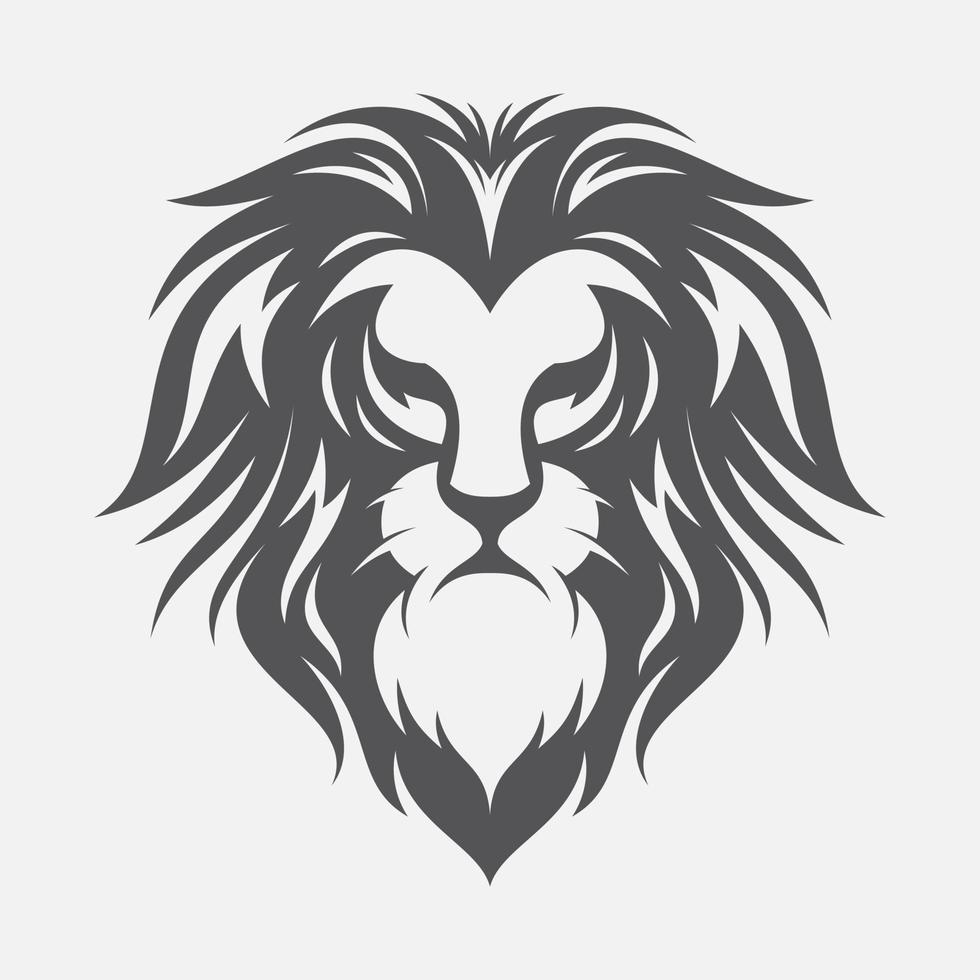 ilustración de león con estilo blanco y negro vector