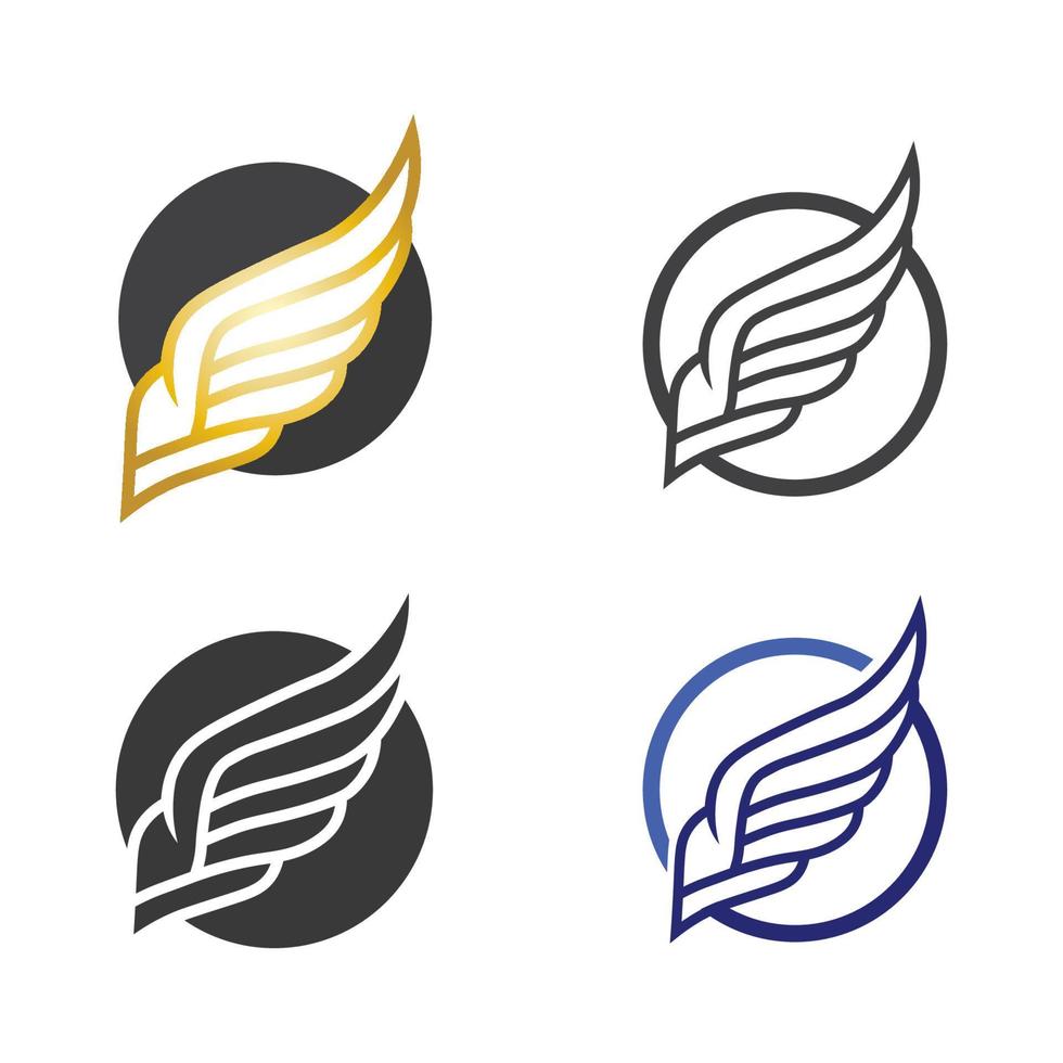 conjunto de vectores de iconos negros de alas. conjunto de diseño minimalista moderno
