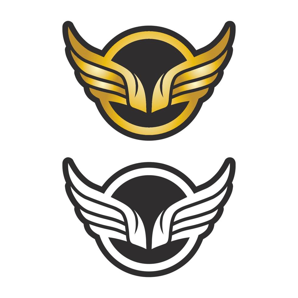 Wings black icons vector set. Modern minimalistic design set
