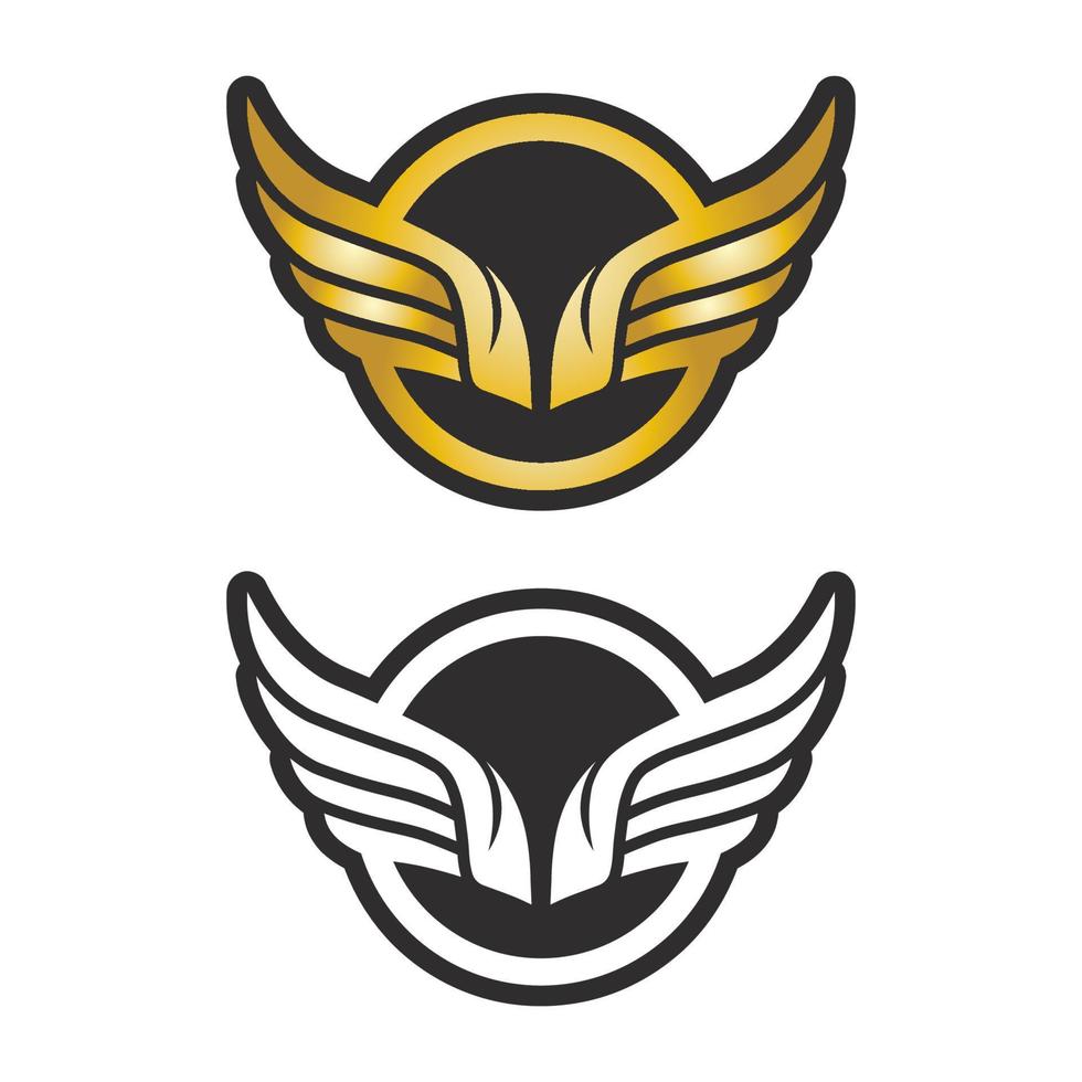 Wings black icons vector set. Modern minimalistic design set