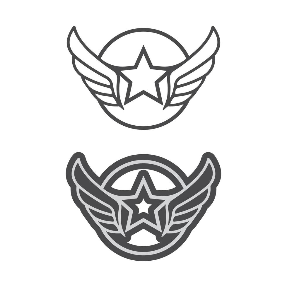 Wings black icons vector set. Modern minimalistic design set
