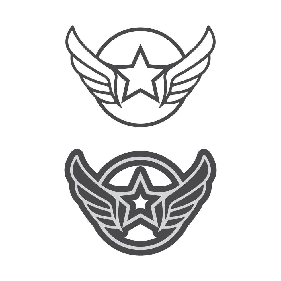 Wings black icons vector set. Modern minimalistic design set