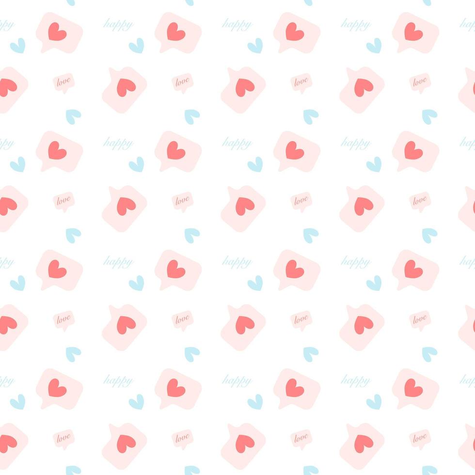 Vector background seamless pattern of mini hearts pattern on white background.